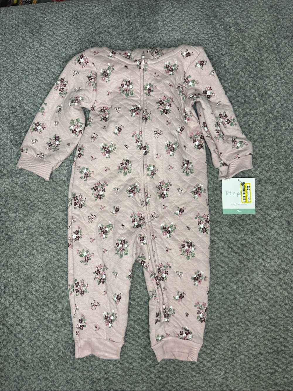 Little Planet by Carter’s Organic Baby Girls Quilted Hooded 1pc - Floral 9Months